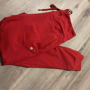 Women’s red joggers